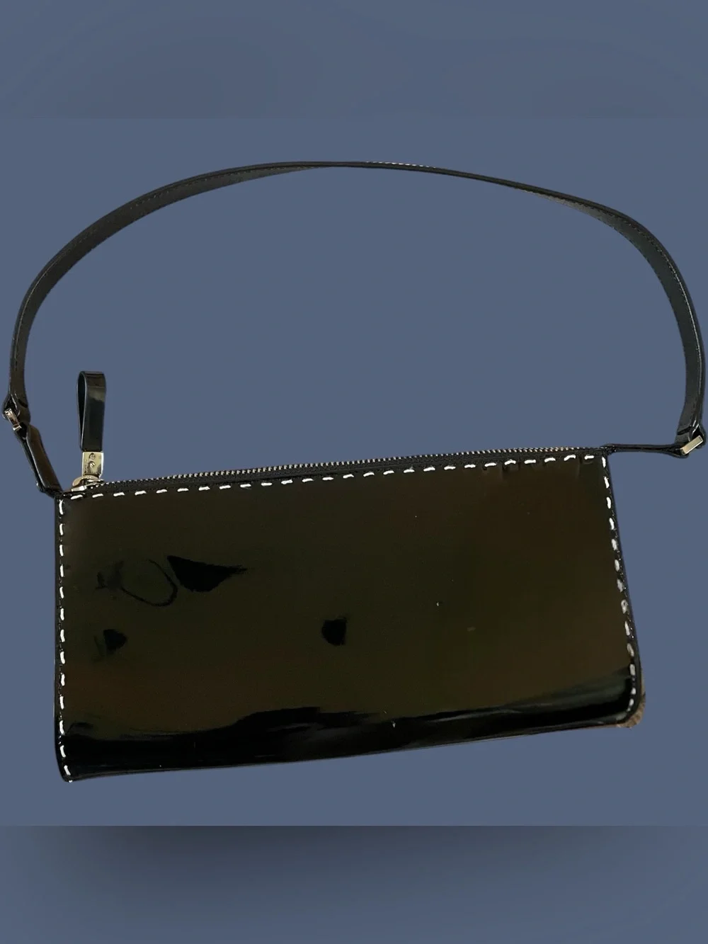 Bloomingdale's Black Patent Wristlet Clutch